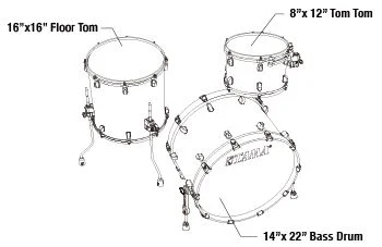  Tama Starclassic Maple MR32CZS 3-piece Shell Pack - Turquoise Pearl with Chrome Hardware