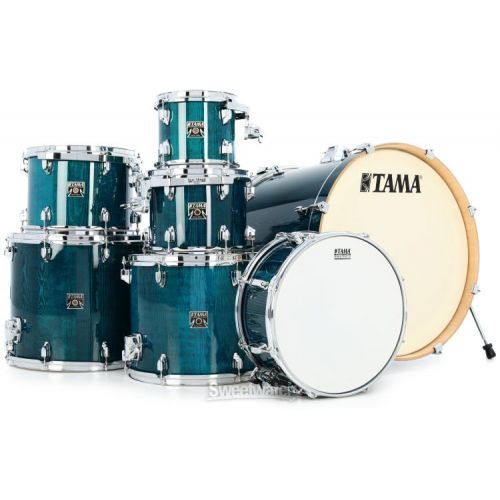  Tama Superstar Classic CL72S 7-piece Shell Pack with Snare Drum - Gloss Sapphire Lacebark Pine