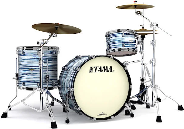  Tama Starclassic Maple MR32CZBNS 3-piece Shell Pack - Blue and White Oyster with Black Nickel Hardware