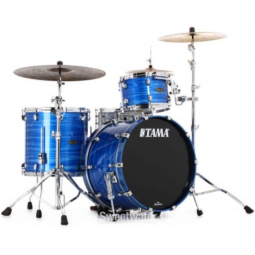  Tama Starclassic Walnut/Birch WBS32RZS 3-piece Shell Pack - Lacquer Ocean Blue Ripple Demo