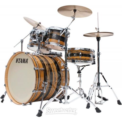  Tama Superstar Classic 5-piece Shell Pack with Snare and 22-inch Bass Drum- Natural Ebony Tiger