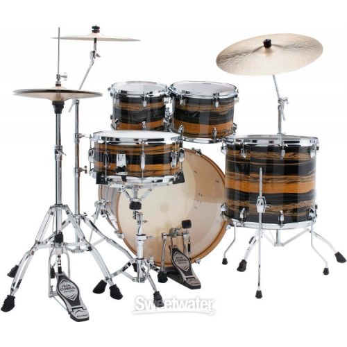  Tama Superstar Classic 5-piece Shell Pack with Snare and 22-inch Bass Drum- Natural Ebony Tiger