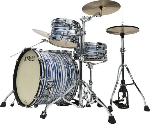  Tama Starclassic Maple MR32CZS 3-piece Shell Pack - Blue and White Oyster with Chrome Hardware