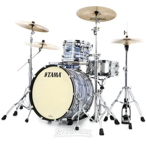  Tama Starclassic Maple MR32CZS 3-piece Shell Pack - Blue and White Oyster with Chrome Hardware