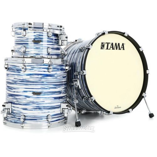  Tama Starclassic Maple MR32CZS 3-piece Shell Pack - Blue and White Oyster with Chrome Hardware