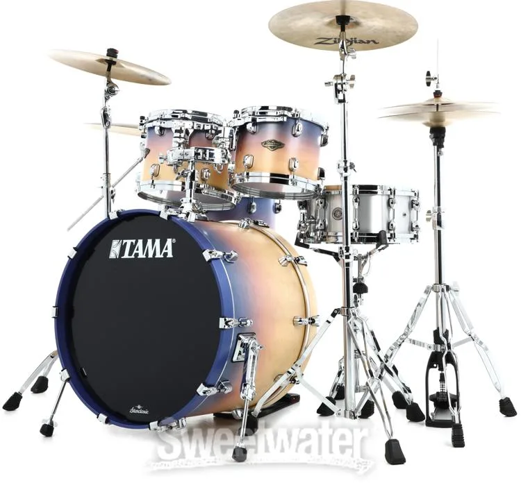  Tama Starclassic Walnut/Birch WBS42S 4-piece Shell Pack - Satin Purple Atmosphere Fade