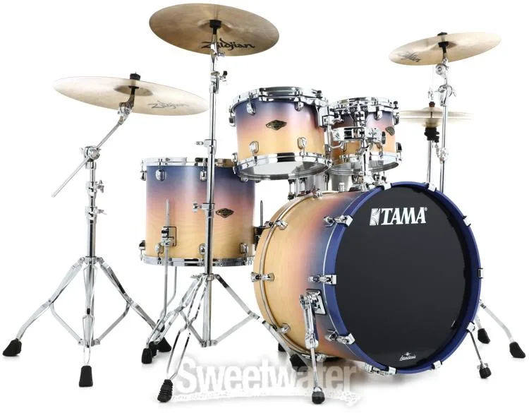  Tama Starclassic Walnut/Birch WBS42S 4-piece Shell Pack - Satin Purple Atmosphere Fade