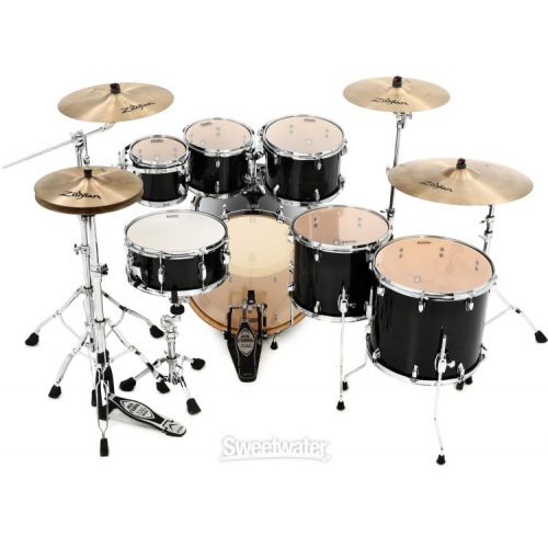  Tama Superstar Classic CL72S 7-piece Shell Pack with Snare Drum - Transparent Black Burst Lacquer