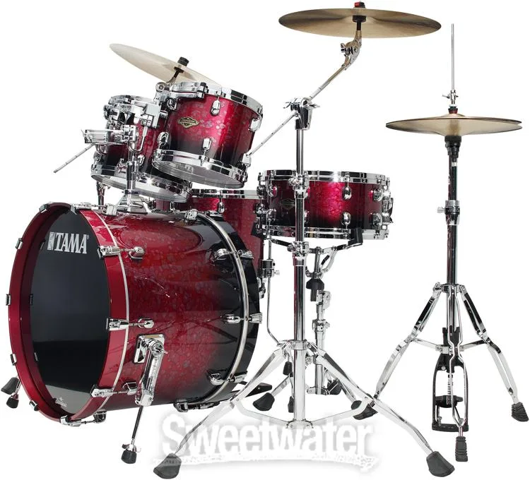  Tama Starclassic Walnut/Birch WBS42S 4-piece Shell Pack - Molten Dark Raspberry Fade