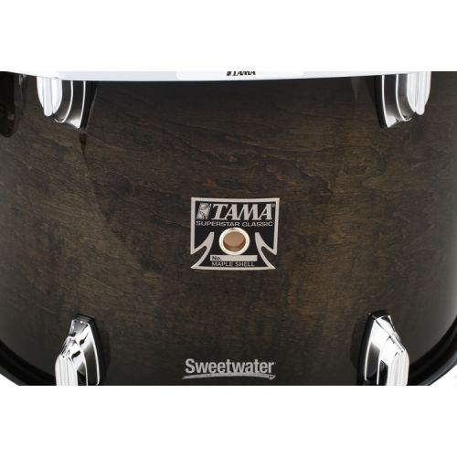  Tama Superstar Classic Mounted Tom - 10 x 13 inch - Transparent Black Burst