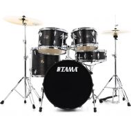 Tama Imperialstar IE58C 5-piece Complete Drum Set with Snare Drum and Meinl Cymbals - Black Oak Wrap
