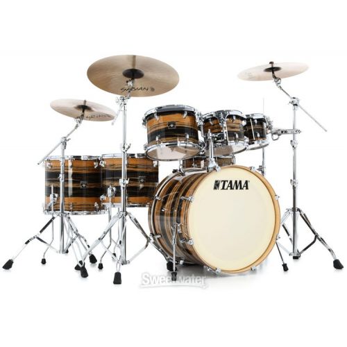  Tama Superstar Classic 7-piece Shell Pack with Snare Drum - Natural Ebony Tiger