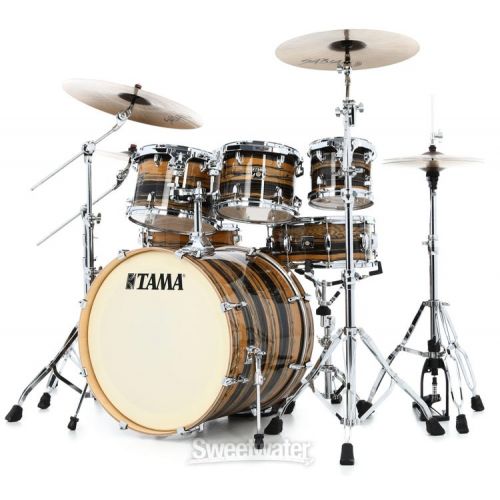  Tama Superstar Classic 7-piece Shell Pack with Snare Drum - Natural Ebony Tiger