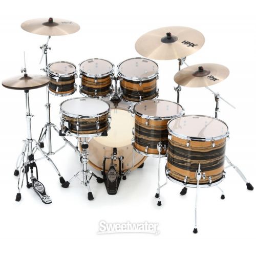  Tama Superstar Classic 7-piece Shell Pack with Snare Drum - Natural Ebony Tiger