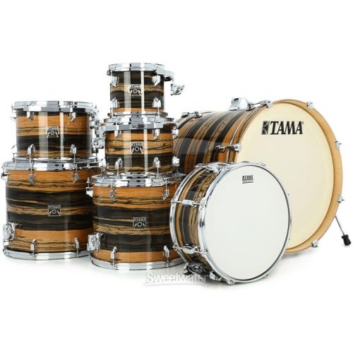  Tama Superstar Classic 7-piece Shell Pack with Snare Drum - Natural Ebony Tiger