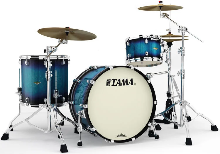  Tama Starclassic Maple MA32CZBNS 3-Piece Shell Pack - Molten Electric Blue Burst with Black Nickel Hardware