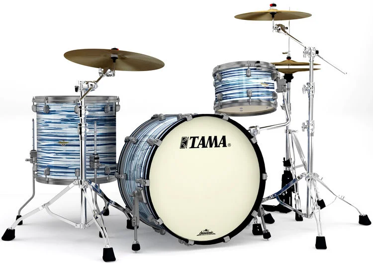  Tama Starclassic Maple MR32CZUS 3-piece Shell Pack - Blue and White Oyster - Smoked Black Nickel