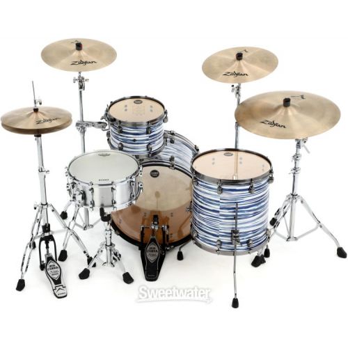  Tama Starclassic Maple MR32CZUS 3-piece Shell Pack - Blue and White Oyster - Smoked Black Nickel