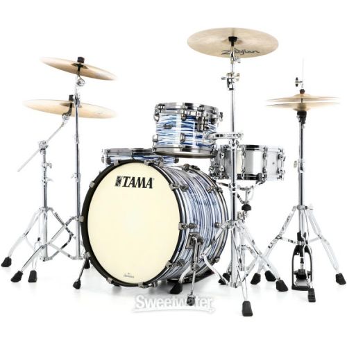  Tama Starclassic Maple MR32CZUS 3-piece Shell Pack - Blue and White Oyster - Smoked Black Nickel