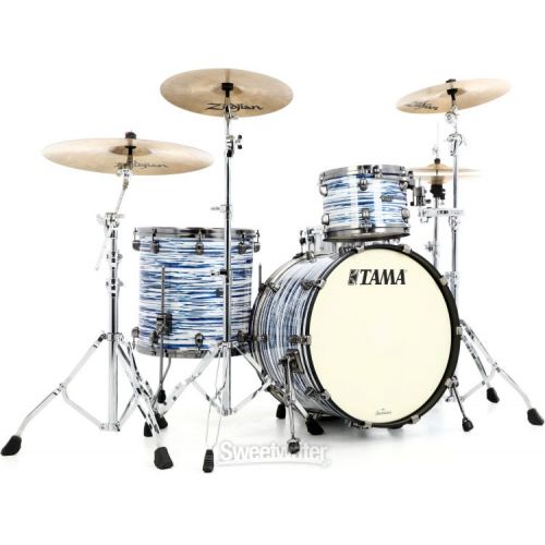  Tama Starclassic Maple MR32CZUS 3-piece Shell Pack - Blue and White Oyster - Smoked Black Nickel