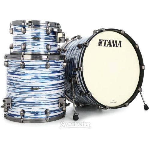  Tama Starclassic Maple MR32CZUS 3-piece Shell Pack - Blue and White Oyster - Smoked Black Nickel