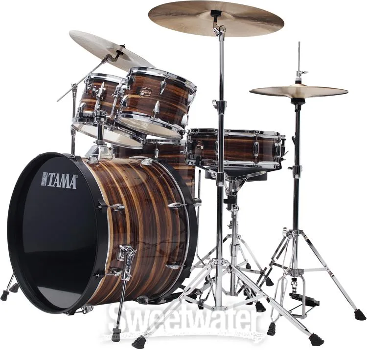  Tama Imperialstar IE52C 5-piece Complete Drum Set with Snare Drum and Meinl Cymbals - Coffee Teak Wrap Demo