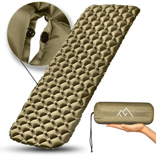  Tame Lands Sleeping Pad for Camping Ultralight Backpacking, Sleeping Mat for Hiking, Traveling & Outdoor Activities 17 OZ Olive Green