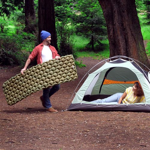  Tame Lands Sleeping Pad for Camping Ultralight Backpacking, Sleeping Mat for Hiking, Traveling & Outdoor Activities 17 OZ Olive Green