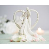 Tamengi Romantic Dancing Couple With Heart Arch Porcelain Cake Topper