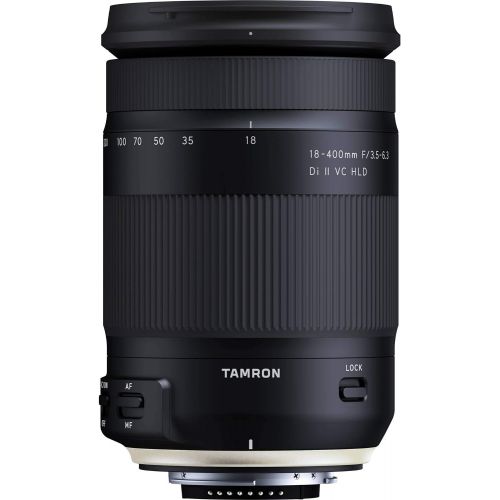 탐론 Tamron 18-400mm f/3.5-6.3 Di II VC HLD Lens Nikon F (International Model) + 72mm UV Filter + Lens Cap Keeper + Microfiber Cloth Bundle
