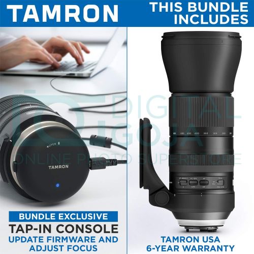 탐론 Tamron SP 150-600mm F/5-6.3 Di VC USD G2 Lens for Canon DSLR Cameras + Tap-in Console with Altura Photo Complete Accessory and Travel Bundle