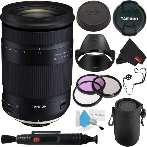 탐론 Tamron 18-400mm f/3.5-6.3 Di II VC HLD Lens Nikon F (International Model) + 72mm 3 Piece Filter Kit + Deluxe Lens Pouch + Deluxe Cleaning Kit + Lens Cap Keeper + Lens Pen Cleaner B