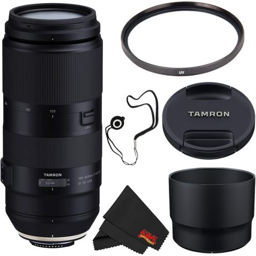 탐론 Tamron 100-400mm f4.5-6.3 Di VC USD Lens for Nikon F AFA035N-700 (International Model) + 72mm UV Filter + Lens Cap Keeper + MicroFiber Cloth Bundle