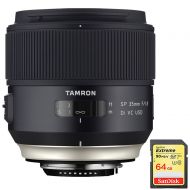 Tamron SP 35mm f1.8 Di VC USD Lens for Canon EOS Mount (AFF012C-700) with Lexar 64GB Professional 633x SDXC Class 10 UHS-IU3 Memory Card Up to 95 Mbs