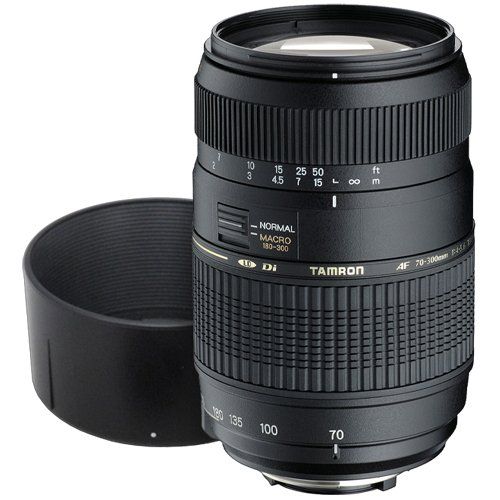 탐론 Tamron 70-300mm f4-5.6 Di LD Macro 1:2 Zoom Lens (BIM) with EN-EL14 Battery & Charger + 3 Filters + Pouch + Kit for Nikon D3200, D3300, D3400, D5300, D5500, D5600 DSLR Cameras
