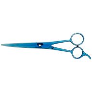 Tamsco Genuine Japanese Stainless Steel Scissor 7.5-Inch Blue Coated Curved Blade Semi-Convex Edge Japanese Stainless Steel Blue Plasma Finish Micro Serrated Blades Curved Blade