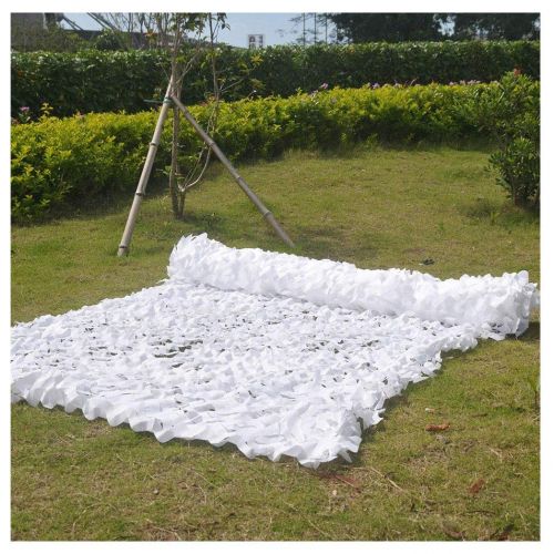  Tang'baobei Sunshade Sunscreen Net 5mx3m Camouflage Net，White Camo Netting，Add a Reinforcement Net，Suitable for Army Shade Military Hunting Shooting Range Camping Outdoor Hide Covered Car Gard