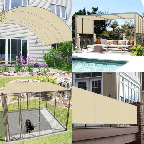  Tang Sunshades Depot 5x13 Waterproof Rectangle Sun Shade Sail 220 GSM Beige Straight Edge Canopy with Grommet UV Block Shade Fabric Pergola Cover Awning Customize Available