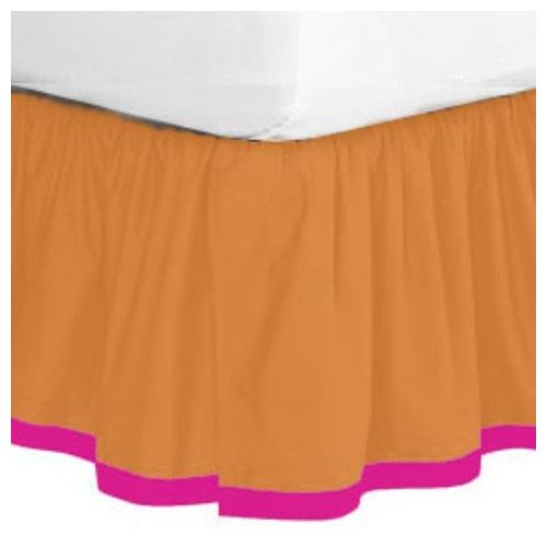  Tangerine Orange & Fuschia Full Bed Skirt