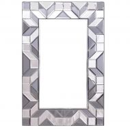 Tangkula Wall Mirror, Home Bathroom Beveled Wood Frame Rectangle Decor Mirror, Vanity Mirror, 23.5 x 35.5