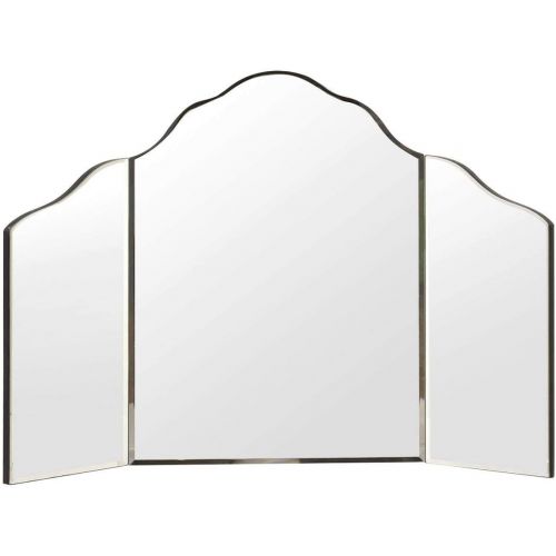  Tangkula Trifold Vanity Mirror, Tabletop Makeup Dressing Cosmetic Mirror with Beveled Edges