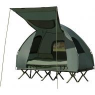 [아마존베스트]Tangkula 2-Person Outdoor Camping Tent Cot, Foldable Camping Tent with Air Mattress & Sleeping Bag, Waterproof Elevated Camping Tent with Carry Bag, Portable Camping Tent Cot