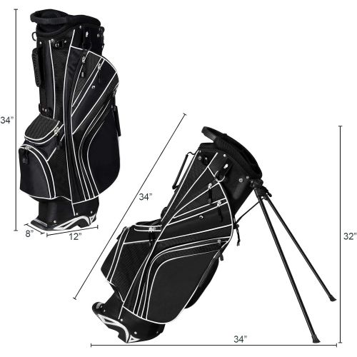  [아마존베스트]Tangkula Golf Stand Bag w/6 Way Divider Carry Organizer Pockets Storage