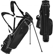 Tangkula Golf Stand Bag, Lightweight Organized Golf Bag, Easy Carry Shoulder Bag with 3 Way Dividers and 4 Pockets for Extra Storage