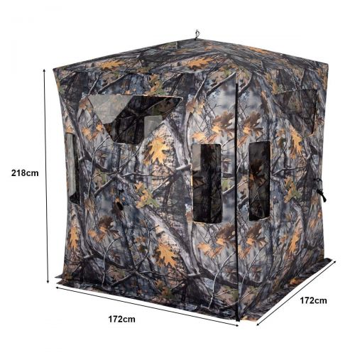  Tangkula 78‘ Hunting Blind Outdoor Hunting Tent with Stool Set Pop Up Portable Includes Backpack Removable Camo Mesh Waterproof Hunting Blind Ten