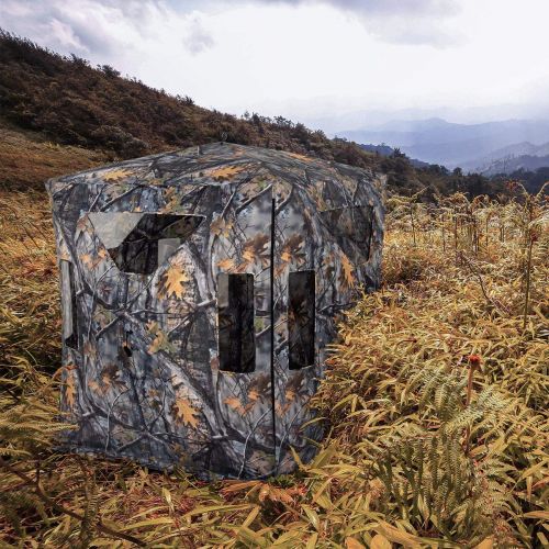  Tangkula 78‘ Hunting Blind Outdoor Hunting Tent with Stool Set Pop Up Portable Includes Backpack Removable Camo Mesh Waterproof Hunting Blind Ten