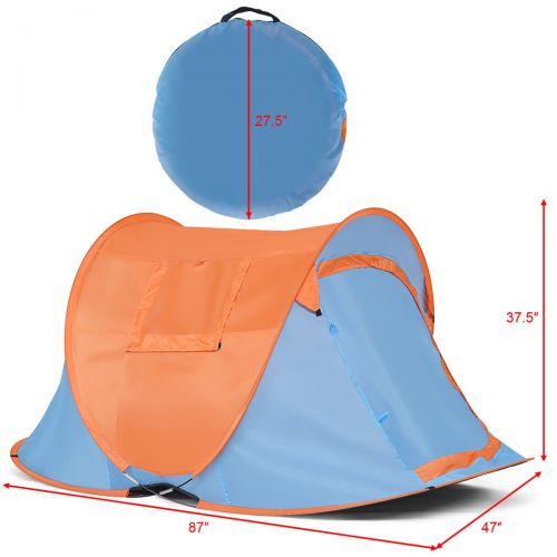  Tangkula Portable Automatic Pop-up Tent Water Resistant & UV Protection Camping Hiking Carry Bag