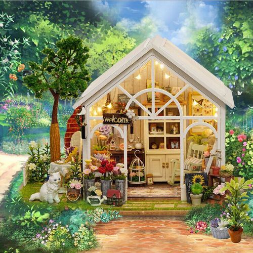  Tanhangguan Toys Tanhangguan Dollhouse Miniature DIY House Kit Wooden Handmade Craft Gift Sunshine House