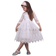 Tantisy ♣♣ Girls Tantisy ♣♣ Little Girls Lace Princess Dresses Kids Birthday Wedding Tutu Show Costumes Tulle Party Gown Cocktail Dress White
