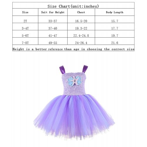  Tao-Ge Mermaid Tutu Dress with Headband Mermaid Dress for Girls Purple Tutu Dress Tulle Costume Outfit for Party,Cosplay 2T 4T 6T 8T